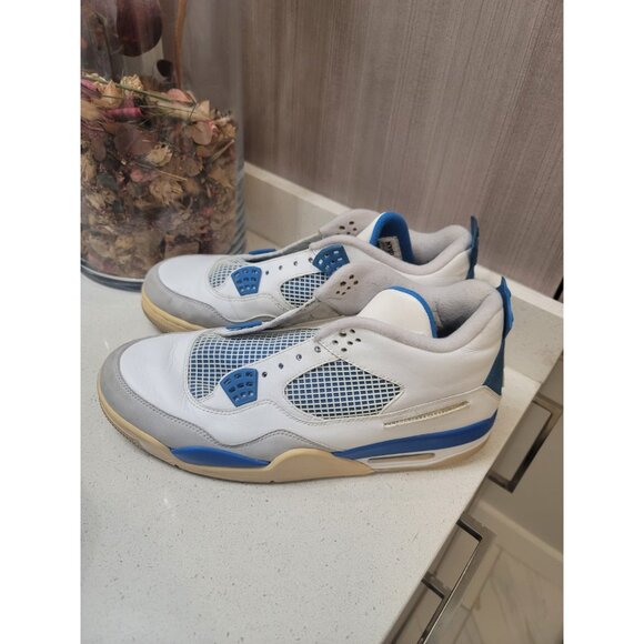 NIKE AIR JORDAN IV 4 RETRO OG WHITE MILITARY BLUE CEMENT GREY 308497-105 Sz 12 main image 7